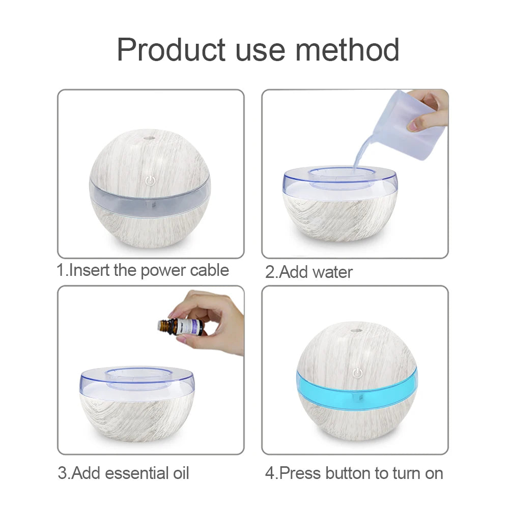 Diffuser Premium Aromatherapy Gift Set  Modern 300ml Humidifier Diffuser with Touch Panel & LED Color Changing Base