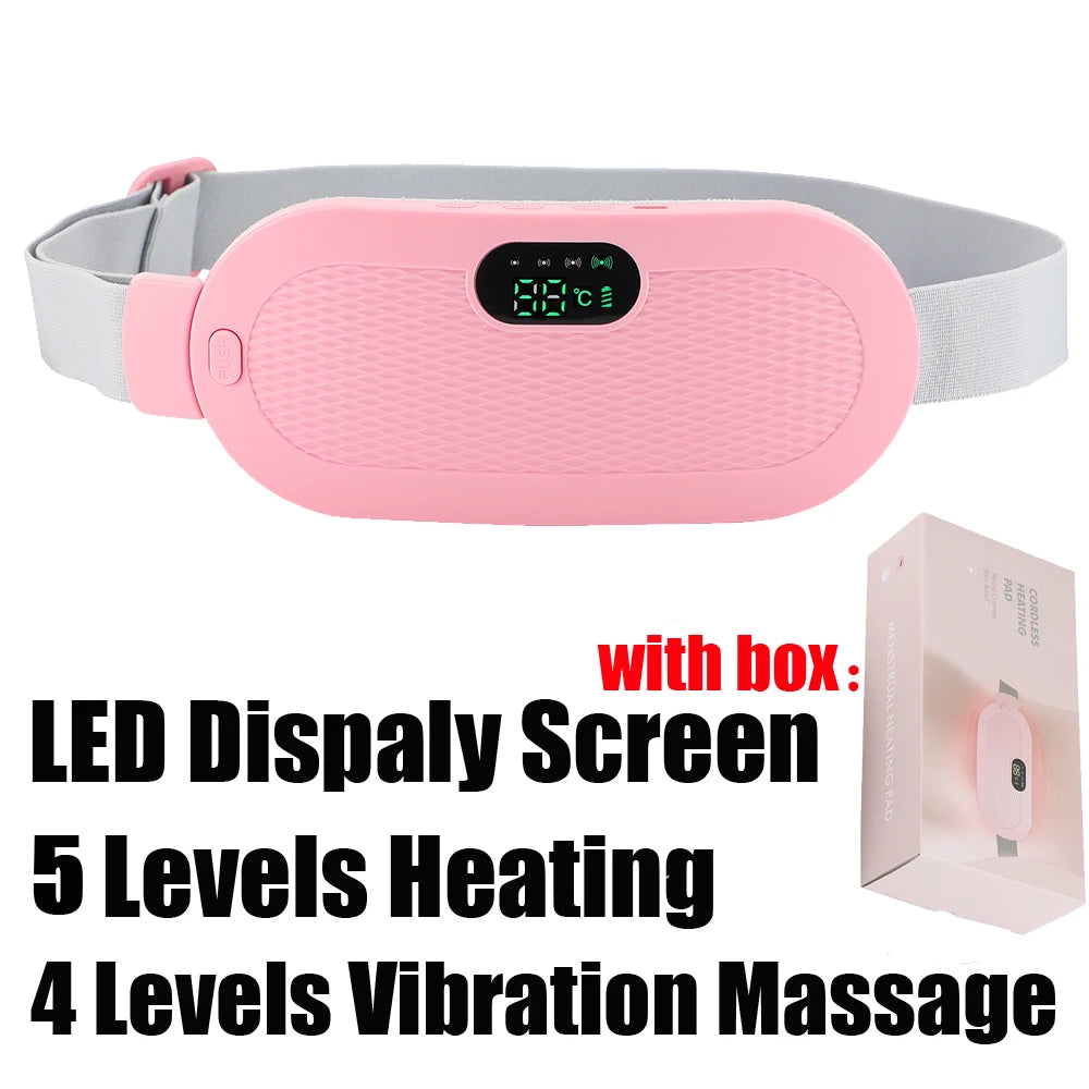 Portable Heating Pad – Menstrual Heating Massager Belt with Vibration & Adjustable Temperature, Period Relief Thermal Waist & Abdominal Warmer