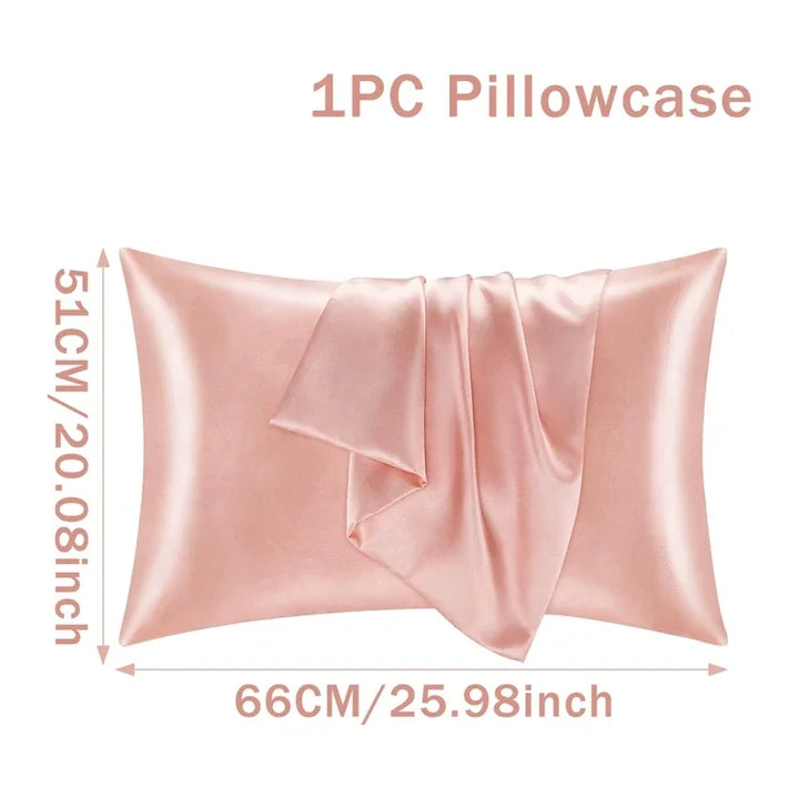 Pure Satin Silk Pillowcase – Smooth Decorative Cushion Cover for Living Room & Home Comfort (1PC, Rectangle)