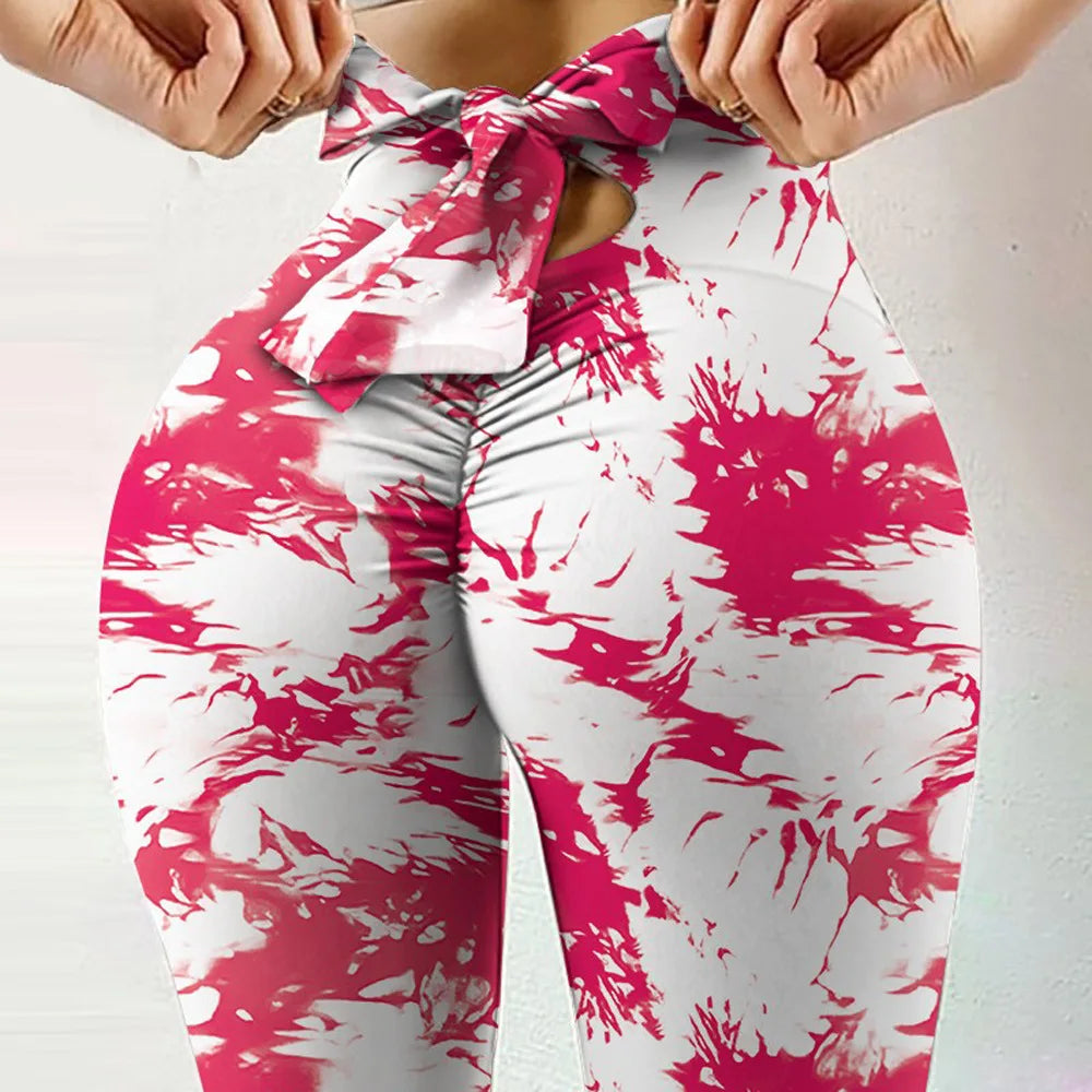 Seamless Tie Dye High-Waist Leggings for Women – Push-Up, Butt-Lifting, Fitness Gym Yoga Pants