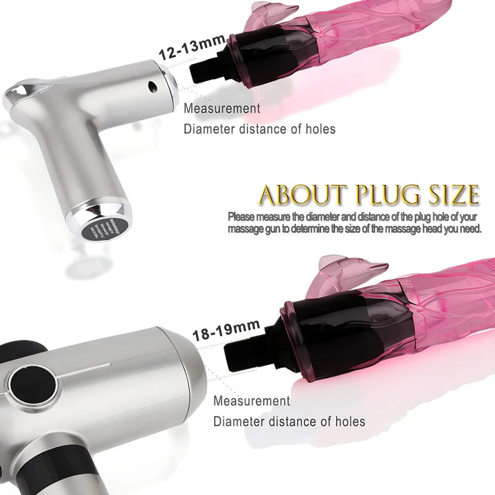 PAQIN Fascia Gun Vibrator Attachment – Soft Silicone G-Spot & Clitoral Stimulator Head, Waterproof Dildo Massager for Women & Couples