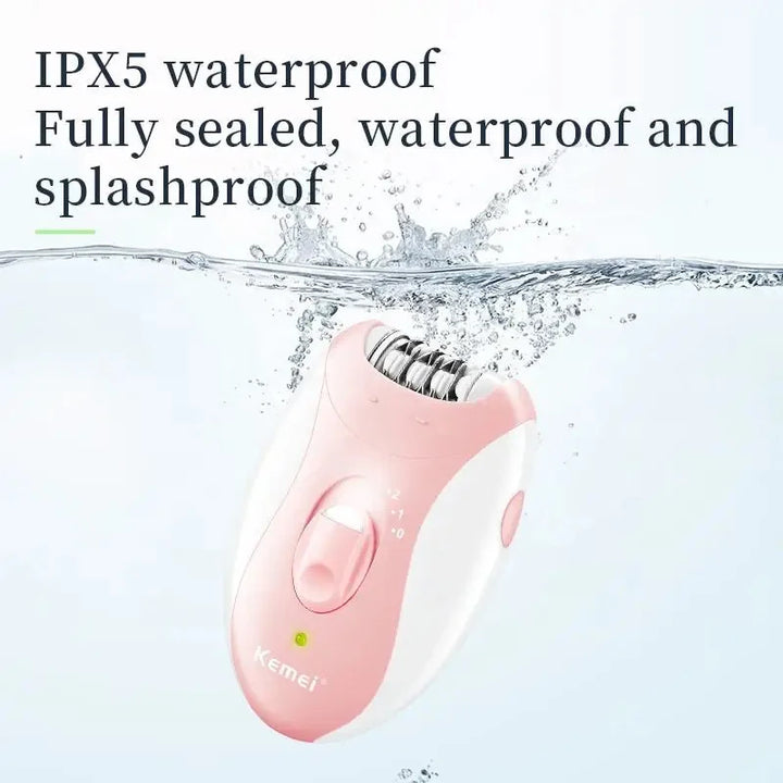 Kemei Women’s Electric Epilator – Rechargeable Hair Removal for Face, Body, Bikini, Legs & Underarms