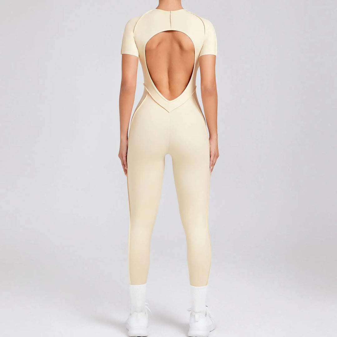 New Autumn/Winter Long-Sleeved One-Piece Yoga Jumpsuit for Women – Backless, Slim Fit Sports Outfit