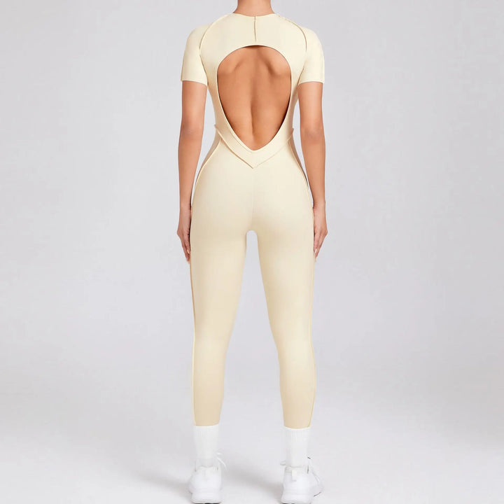 New Autumn/Winter Long-Sleeved One-Piece Yoga Jumpsuit for Women – Backless, Slim Fit Sports Outfit