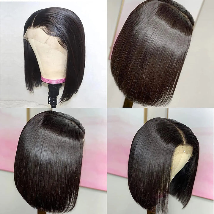 Radiance Lace Bob – 13x4 Straight Human Hair Wig in Luxe Color Options