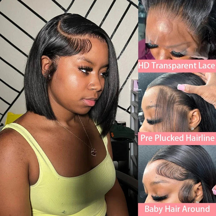 Radiance Lace Bob – 13x4 Straight Human Hair Wig in Luxe Color Options