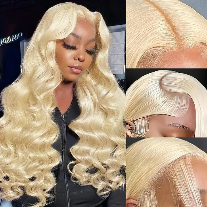 Golden Blonde HD Lace Wig – 100% Human Hair Body Wave, 30"