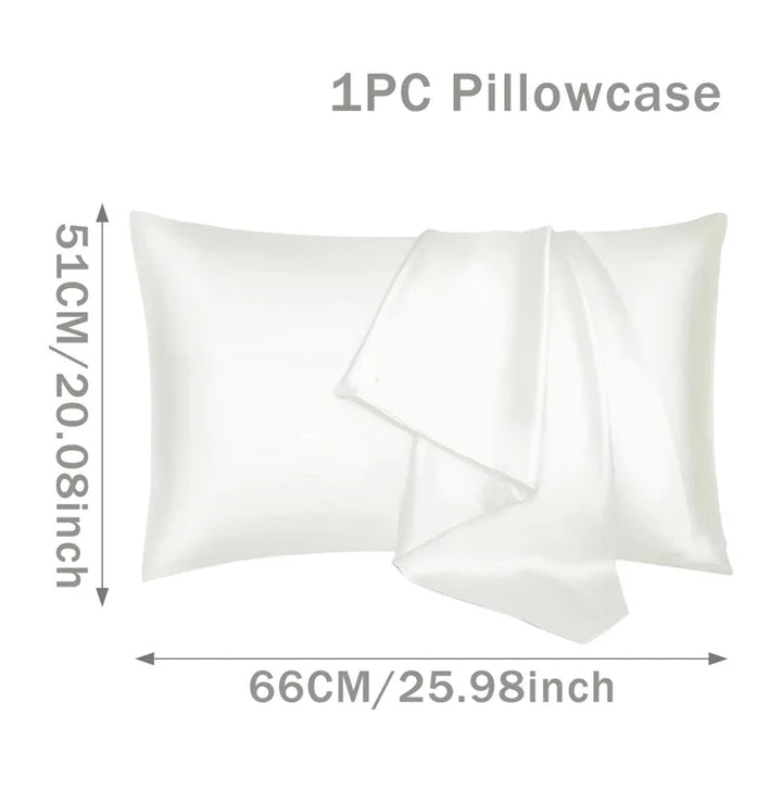 Pure Satin Silk Pillowcase – Smooth Decorative Cushion Cover for Living Room & Home Comfort (1PC, Rectangle)