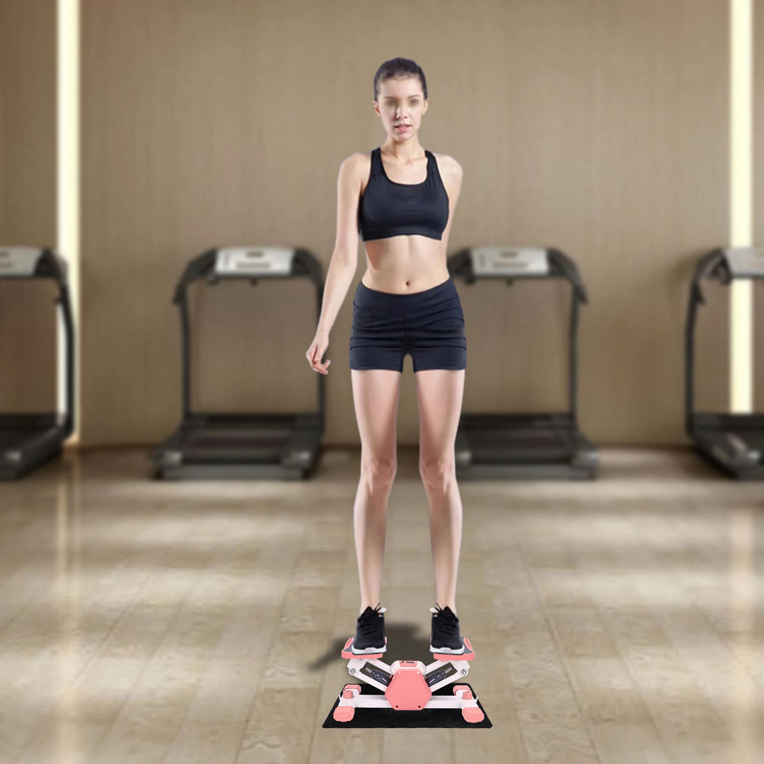 EmpowerStep Mini Hydraulic Stepper with Resistance Bands – Pink