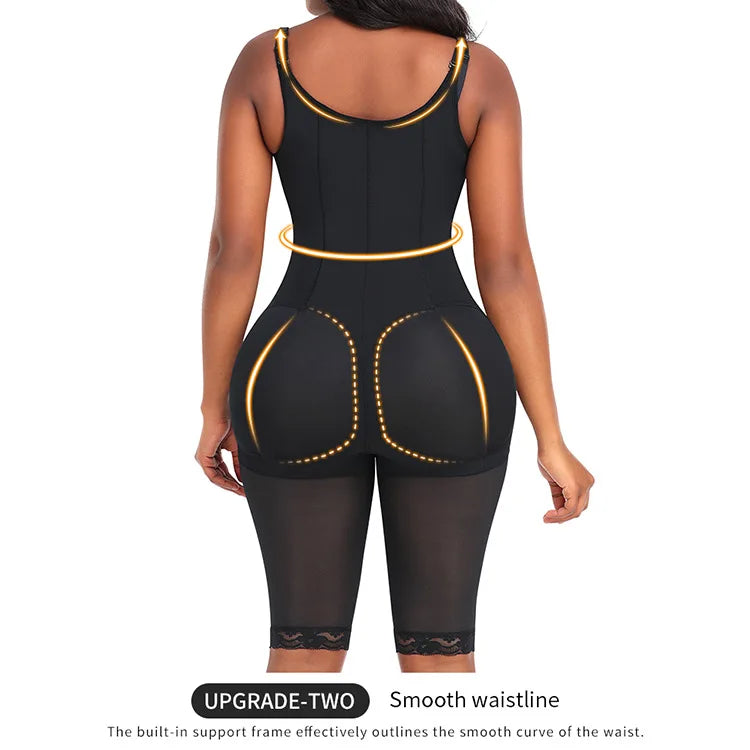 Fajas High Compression Shapewear Bodysuit for Women – Tummy Control & Thigh Slimming