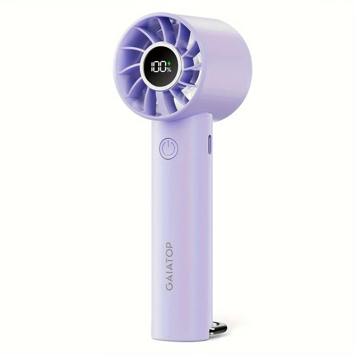 Portable Mini Fan, Handheld Fan with LED Display & Flashlight, 3 Speeds 2000mAh USB Rechargeable Battery Fan