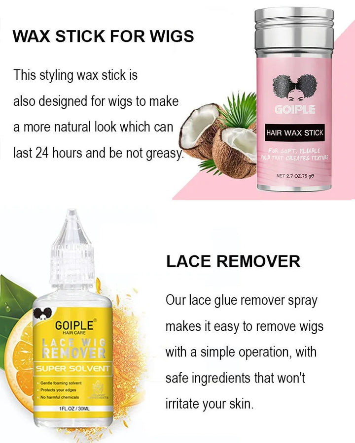 Ultimate Lace Melt Wig Styling Kit – Waterproof Adhesive, Tint Mousse & Edge Control Set