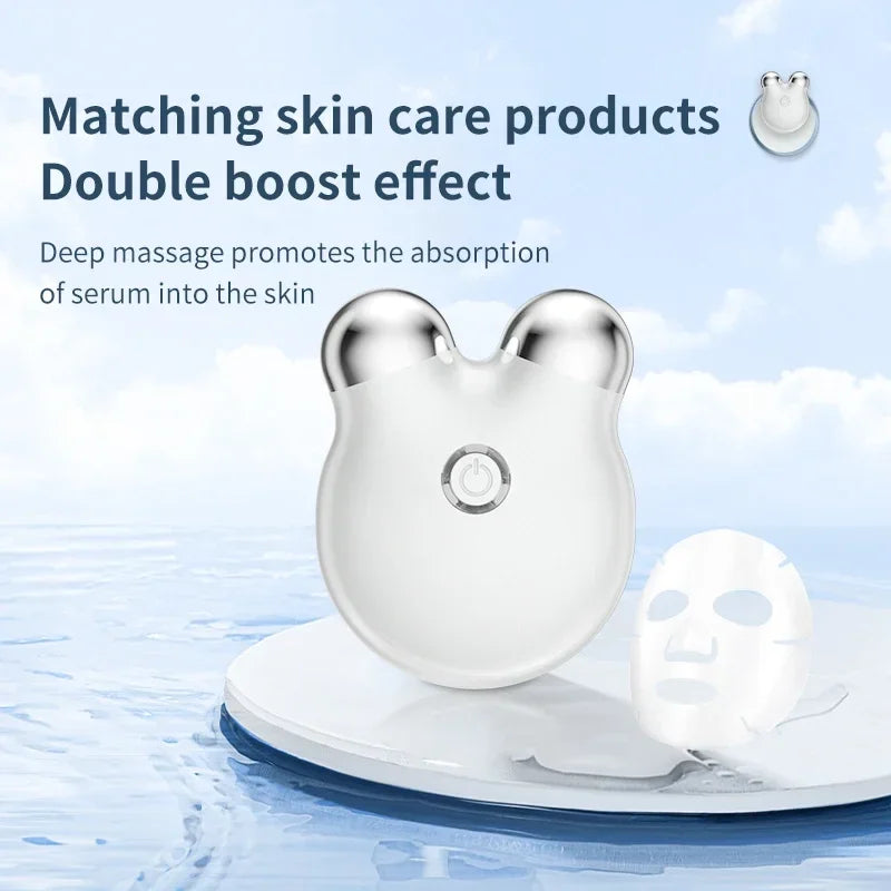 Microcurrent Sculpt & Glow Face Massager – V-Lift Roller with Sonic Vibration