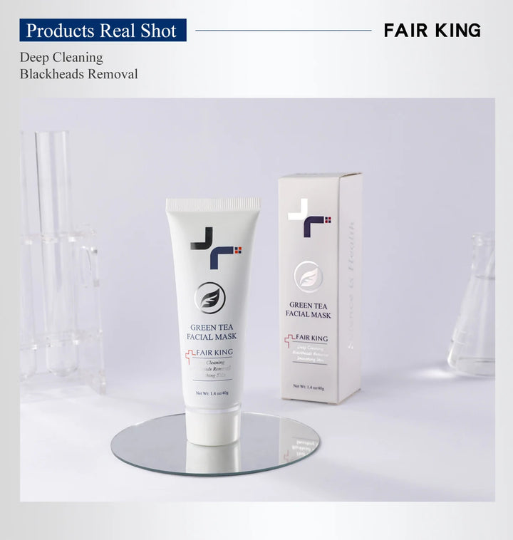 FAIR KING Green Tea Cleansing Mask – Blackhead Remover, Acne Treatment, Oil Control Peel-Off Face Mask (40g)