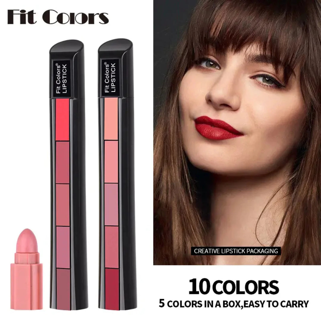Velvet Power Matte Lip Set – 5-in-1 Long-Wear Red Lip Collection