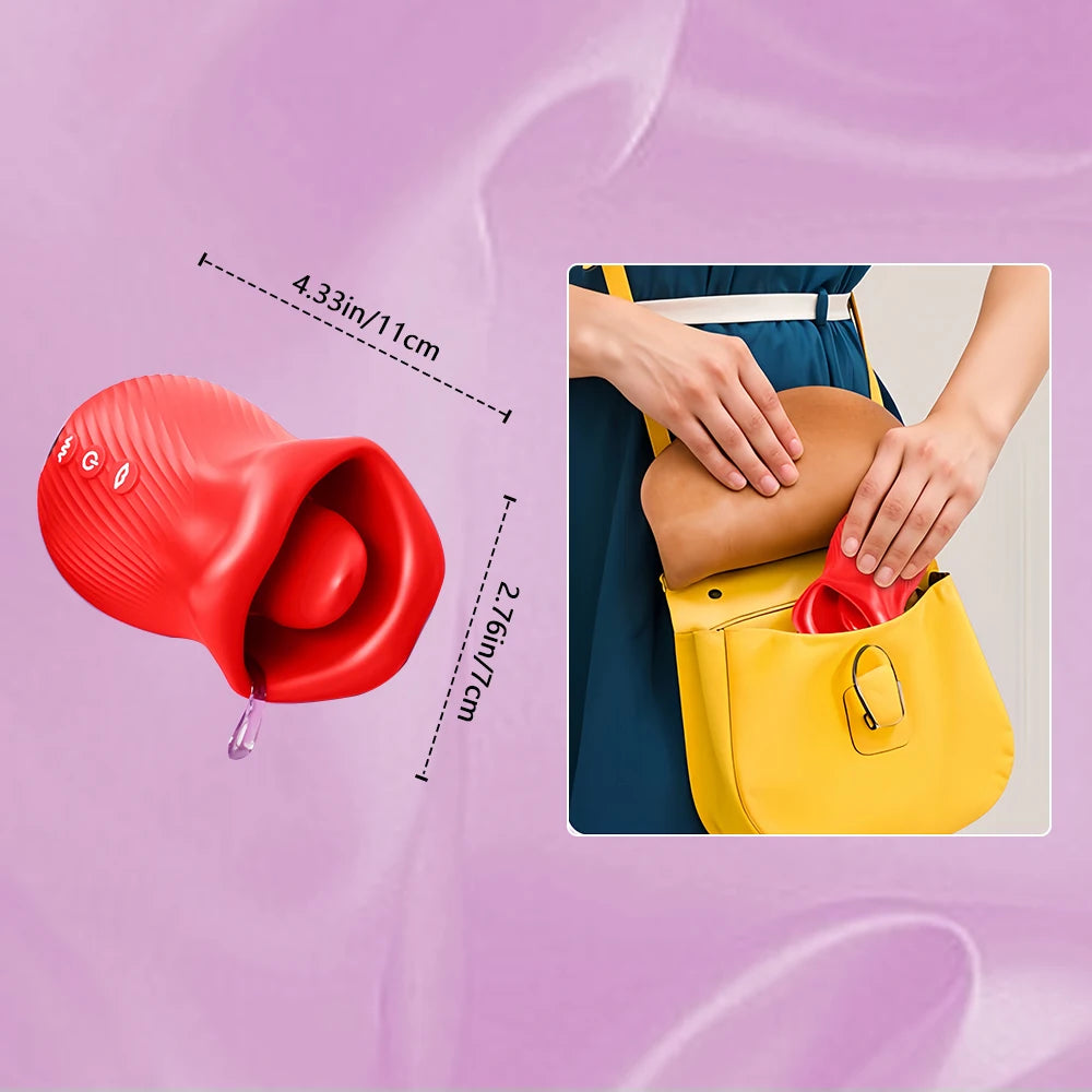 Velour Kiss – Rose-Shaped Tongue Licking Vibrator & Clitoral Stimulator