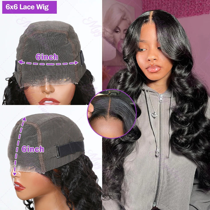 LuxeBody HD Lace Frontal Wig – 250% Density Body Wave Human Hair