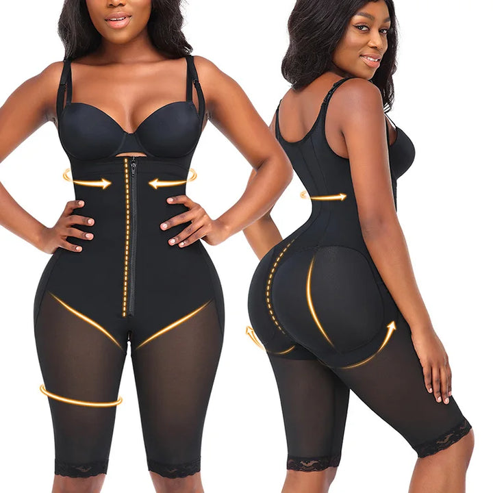 Fajas High Compression Shapewear Bodysuit for Women – Tummy Control & Thigh Slimming