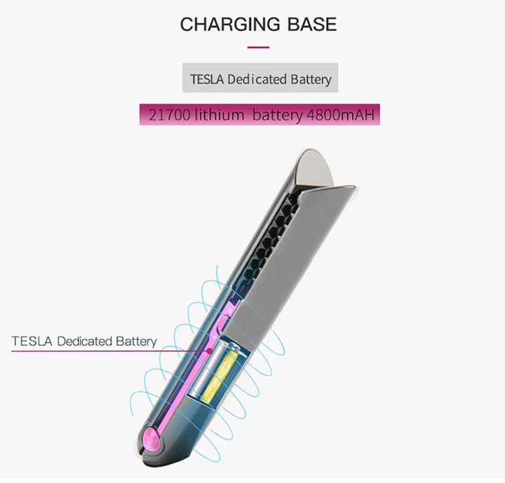 UKLISS Cordless Mini Hair Straightener & Curler – USB Rechargeable 2-in-1 Flat Iron for Travel & On-the-Go Styling
