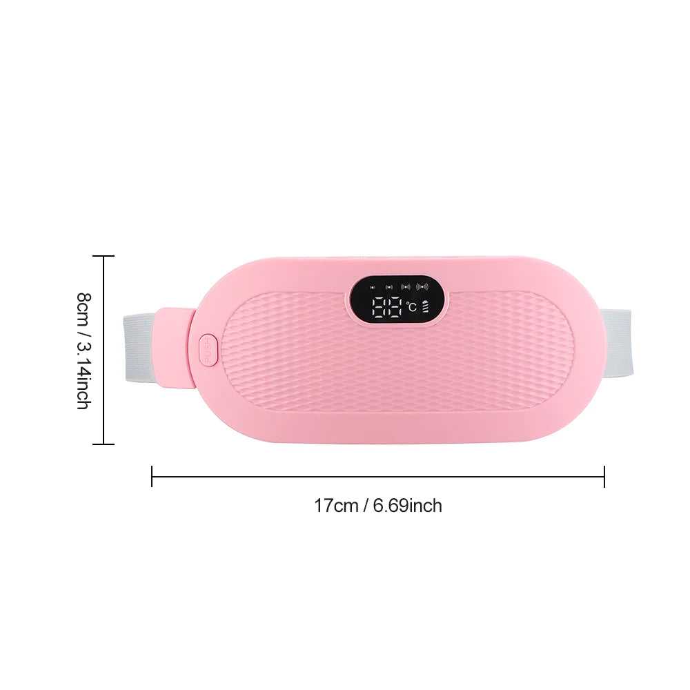 Menstrual Heating Pad Abdominal Massager – Warm Palace Belt with Vibration Massage for Period Pain & Cramps Relief
