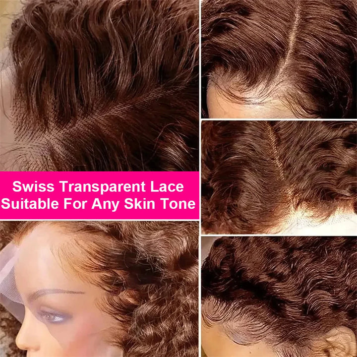 Cocoa Curl Deep Wave Bob – Chocolate Brown 13x4 Lace Wig