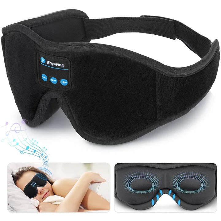 Bluetooth Sleep Mask with Headphones – 3D Eye Mask with HD Stereo Sound & Light-Blocking Design