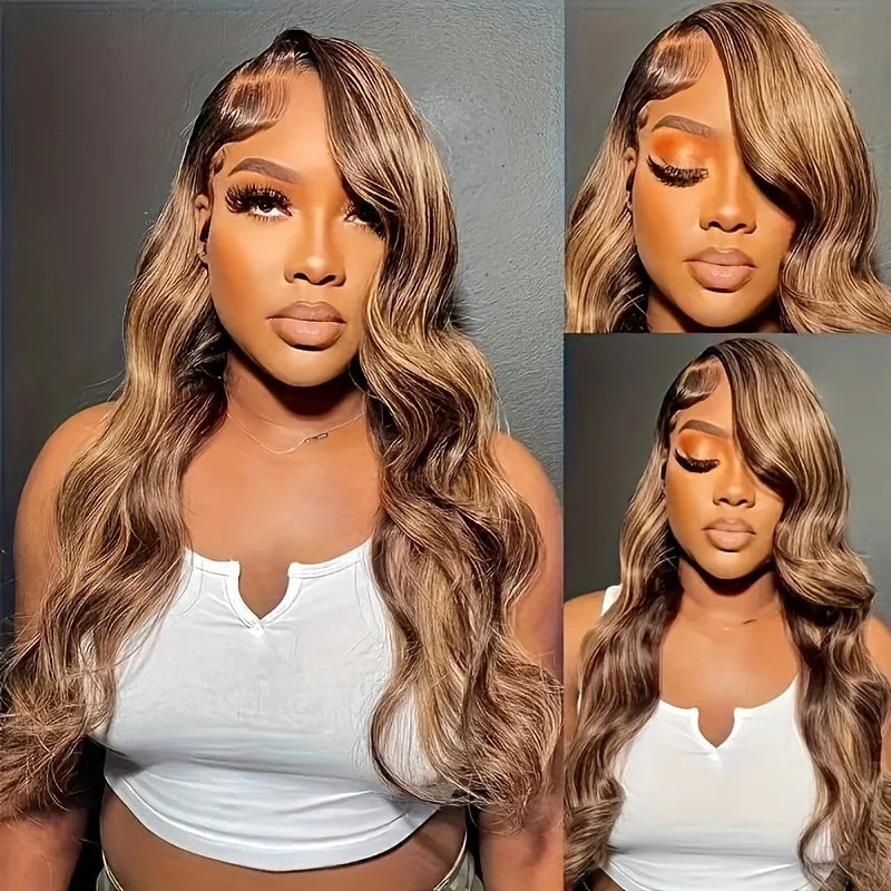 Radiance Honey Body Wave Wig – 30" HD Lace Front in Ombre 4/27