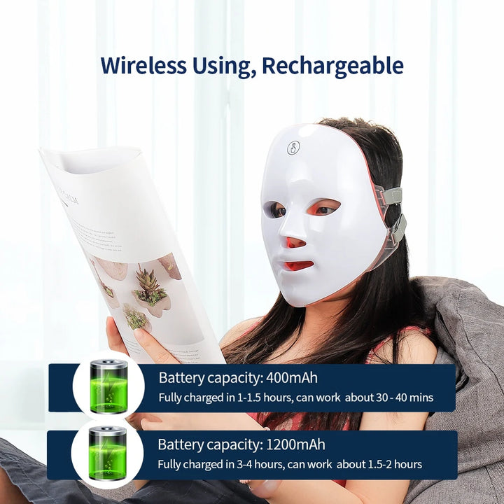 LumaGlow 7-Color LED Facial Therapy Mask