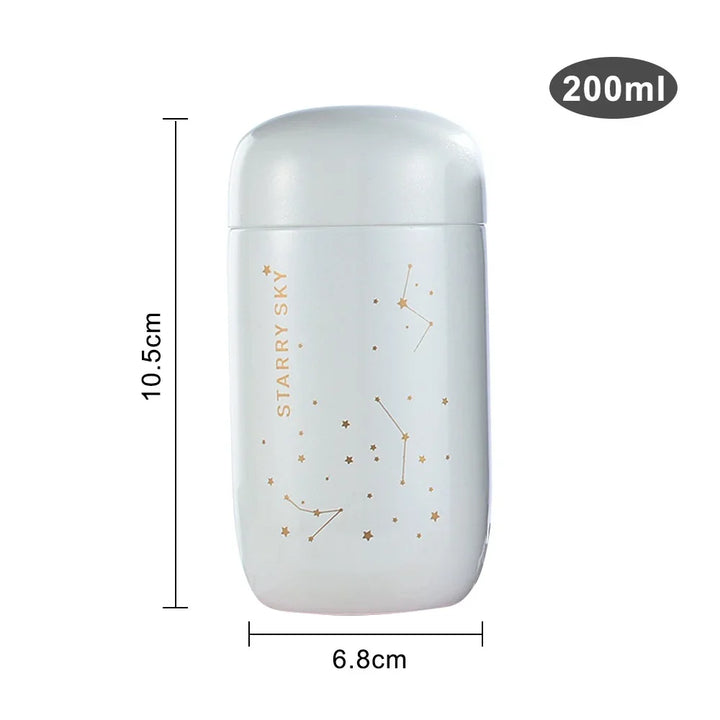 Celestial Sip Mini Thermos – Starry Sky Stainless Steel Insulated Bottle (200ml)