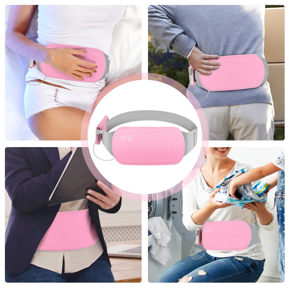 Portable Heating Pad – Menstrual Heating Massager Belt with Vibration & Adjustable Temperature, Period Relief Thermal Waist & Abdominal Warmer