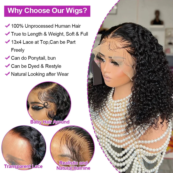 Empower Curls HD Lace Wig – 250% Density Brazilian Bob (Short, Deep Wave)