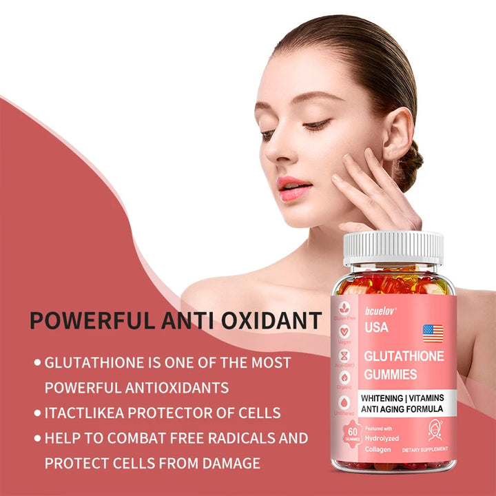 Glutathione Collagen Gummies - for Skin Care, Whitening, Anti-aging.