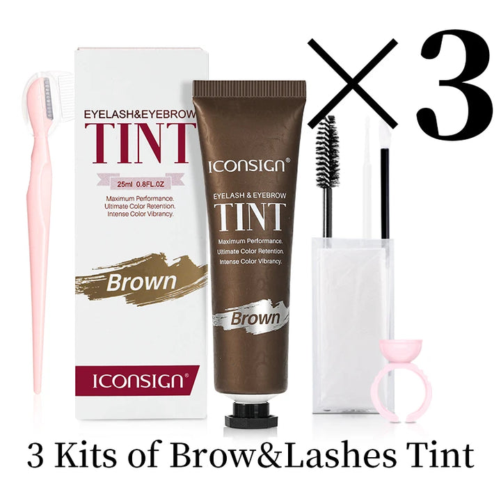 ICONSIGN 3-in-1 Tint Kit for Brows, Lashes & Beard – Long-Lasting Color in Minutes