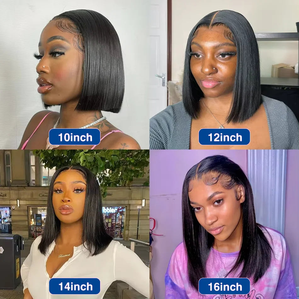 Essential Elegance Bob – Straight 100% Human Hair Wig with Transparent Lace