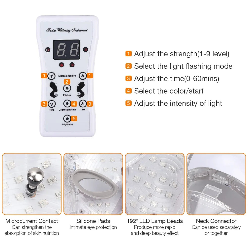LumiGlow 7-Color LED Face & Neck Therapy Mask