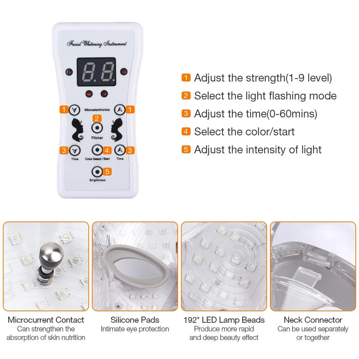 LumiGlow 7-Color LED Face & Neck Therapy Mask