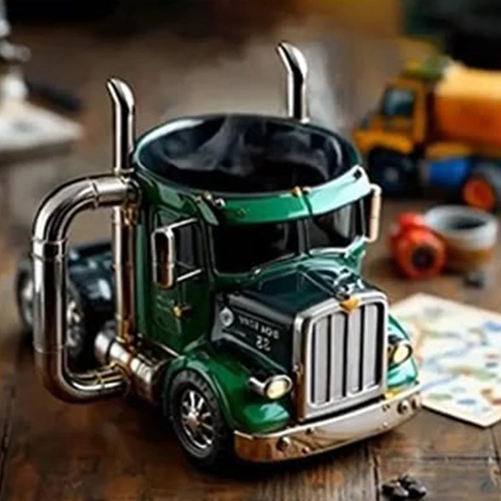 Power Drive Mug – Handcrafted Stainless Steel Semi-Truck Coffee Cup (250ml)