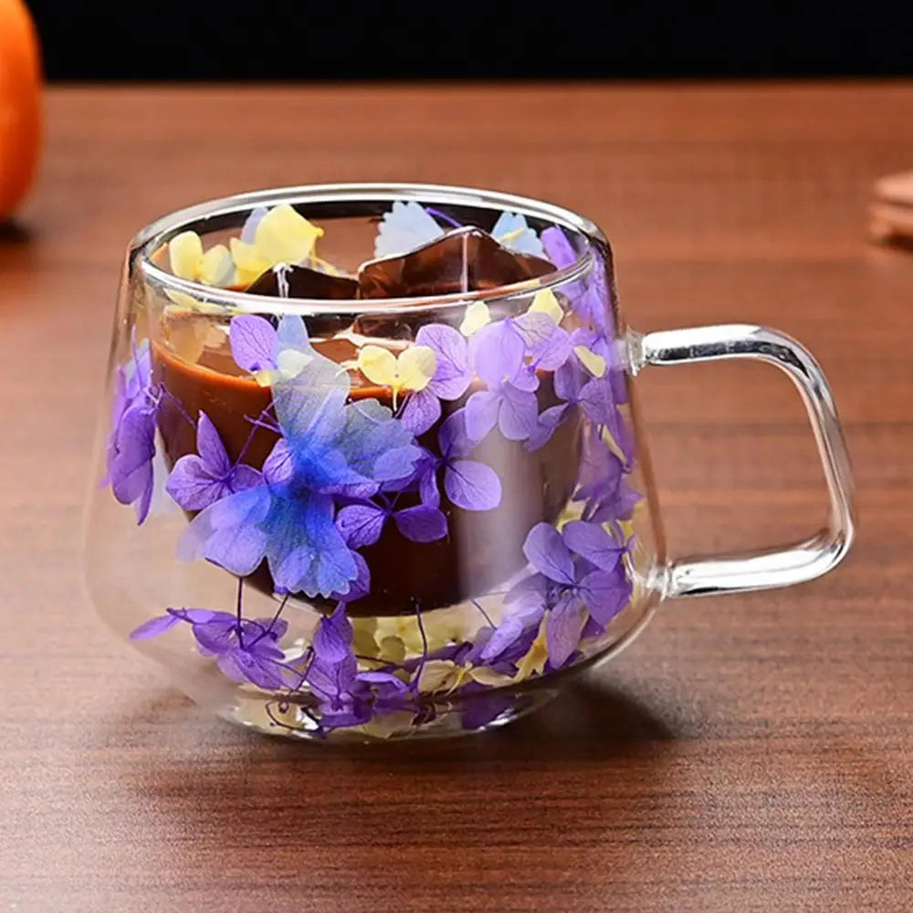 Ethereal Bloom Double-Walled Glass Mug (200ml)