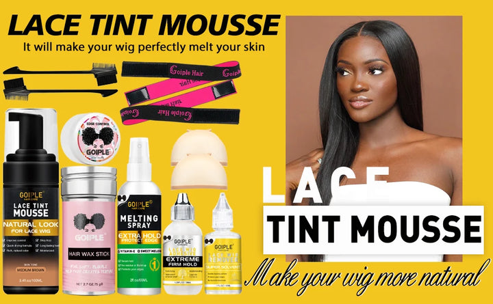 Ultimate Lace Melt Wig Styling Kit – Waterproof Adhesive, Tint Mousse & Edge Control Set