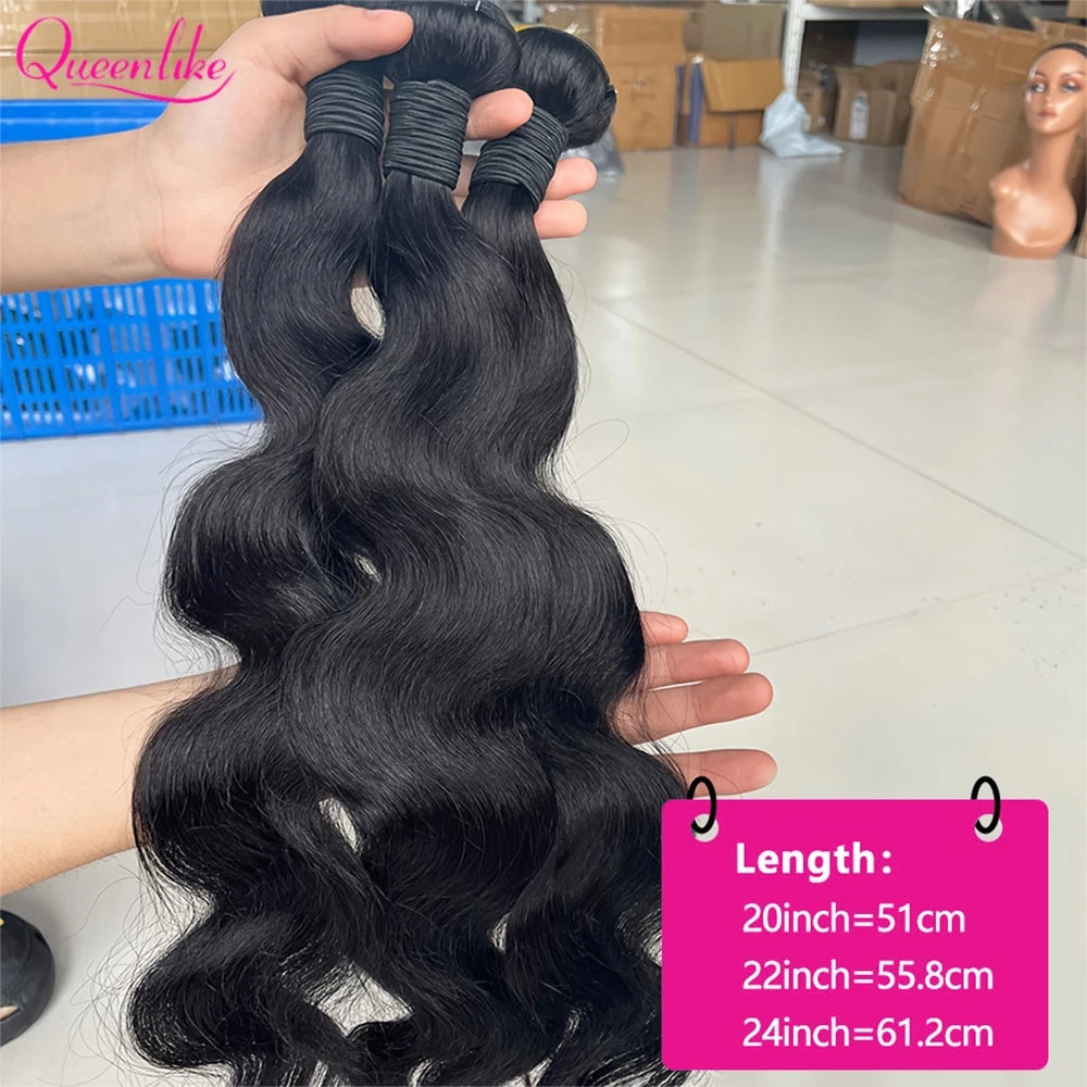 Radiance Body Wave Bundles – 100% Raw Human Hair, 24" Length