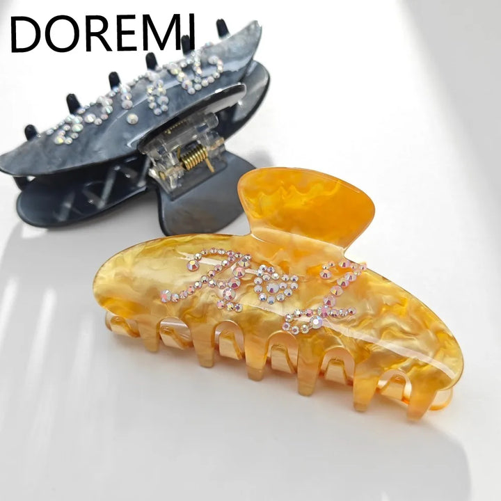 Crystal Name Hair Clip – Custom Rhinestone Letter Hairpin for Women