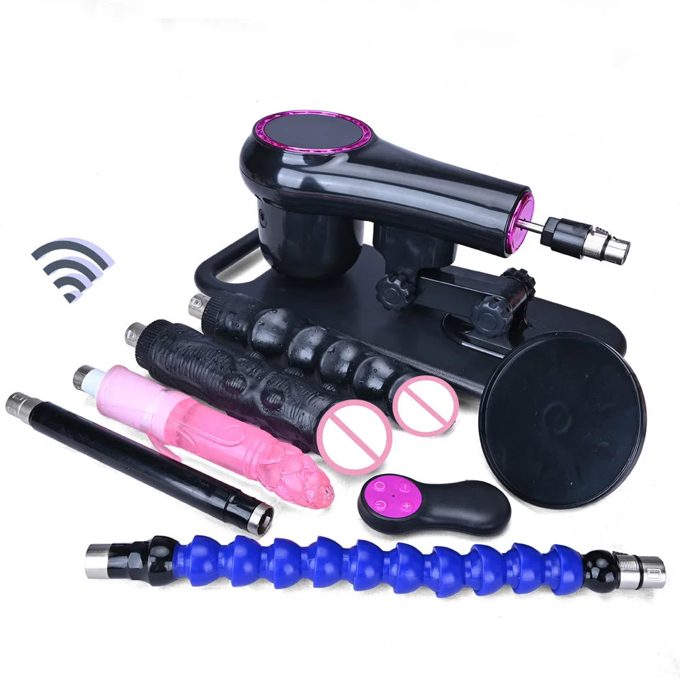 ROUGH BEAST A1 Wireless Sex Machine – Adjustable Thrusting Masturbation Pump with Remote Control & Multiple Attachments
