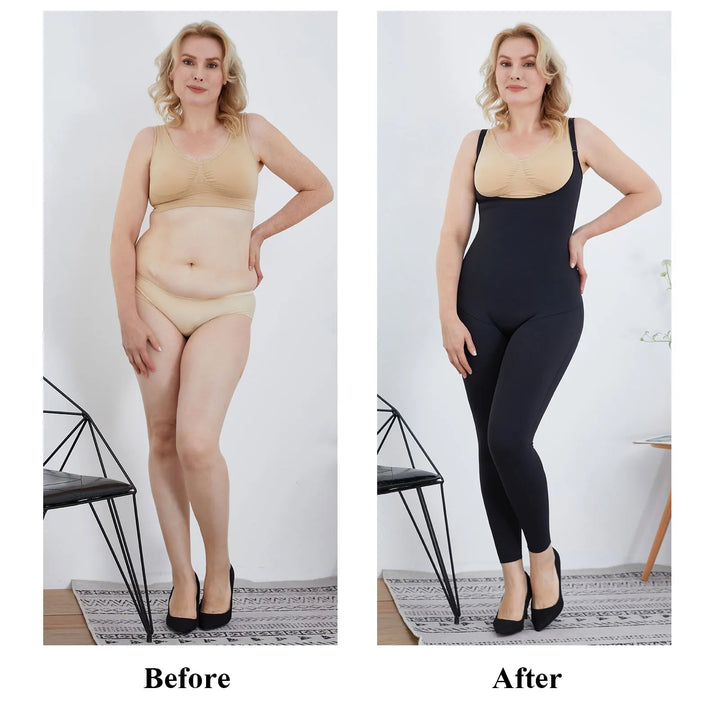 HEXIN Supper High Waist Shapewear Bodysuit – Tummy Control, Butt Lifter, Underboob Support, Adjustable Straps