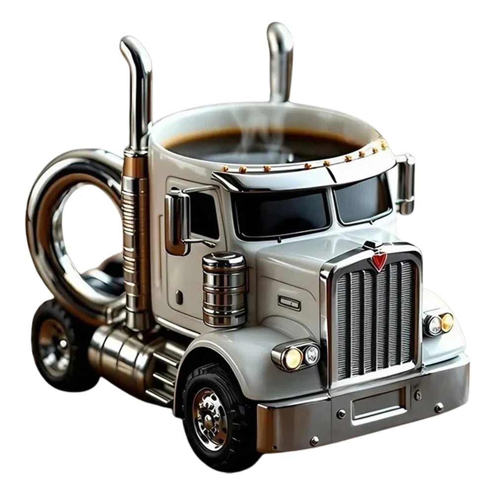 Power Drive Mug – Handcrafted Stainless Steel Semi-Truck Coffee Cup (250ml)