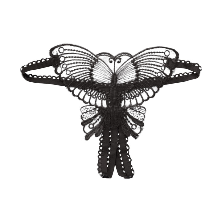Butterfly Embroidered Open Crotch Panties – Sexy Low Waist Hollow-Out Thong Lingerie