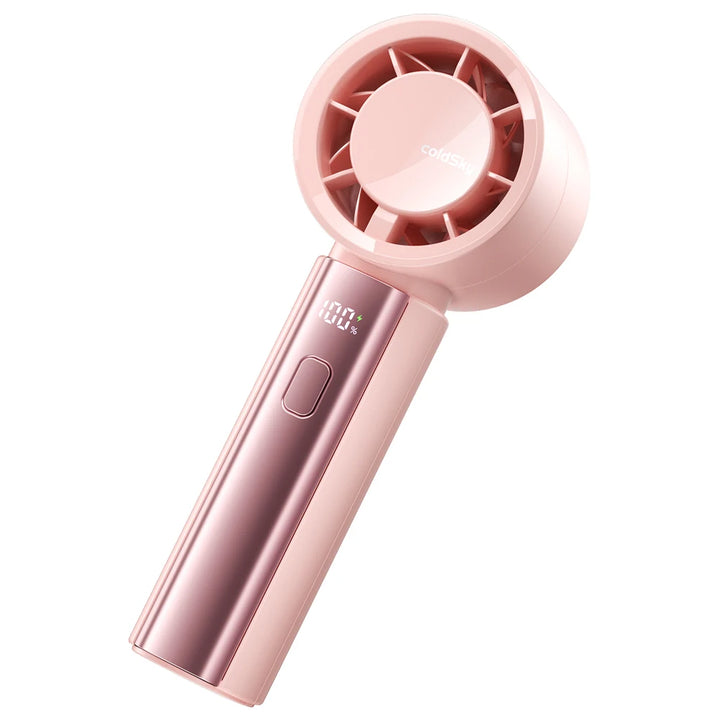 coldSky Portable Handheld Fan 3000mAh Battery Operated Cooling Fan 5 Speed Adjustable Small Desktop Fan With Digital Display