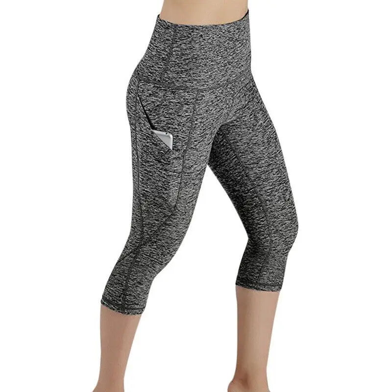 High Waist Seamless Crop Leggings – Tummy Control Yoga & Workout Tights for Women
