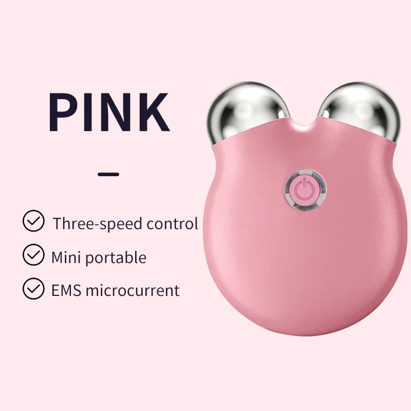Microcurrent Sculpt & Glow Face Massager – V-Lift Roller with Sonic Vibration
