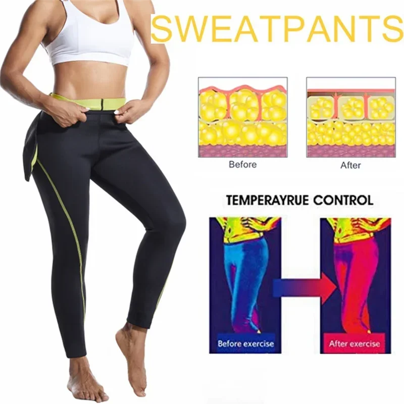 Women's High-Waist Sauna Effect Fitness Leggings – Athletic Yoga Training Gym Pants with Pork Chop Pockets
