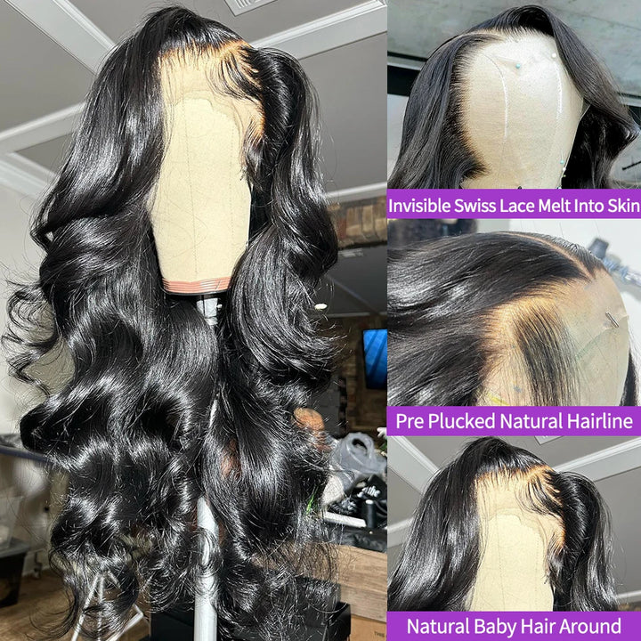 LuxeBody HD Lace Frontal Wig – 250% Density Body Wave Human Hair